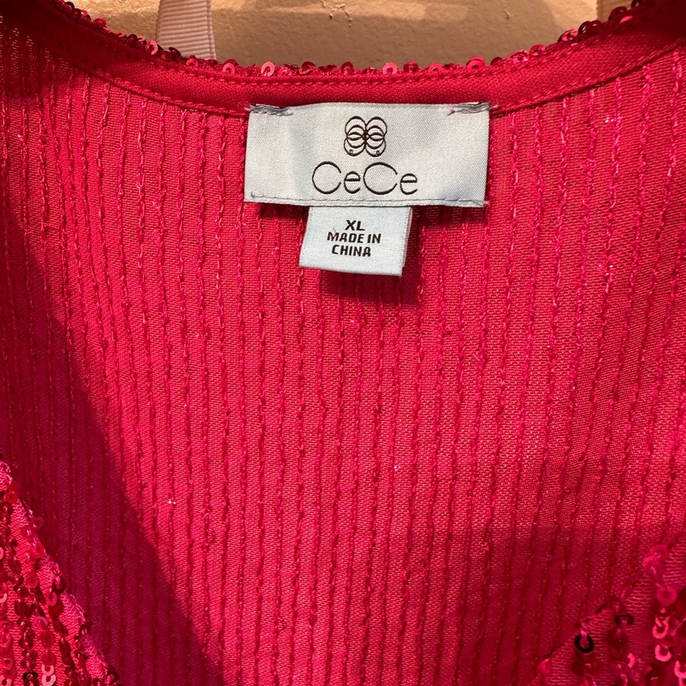 CeCe Pink Sequin Blouse - Picture 3 of 3